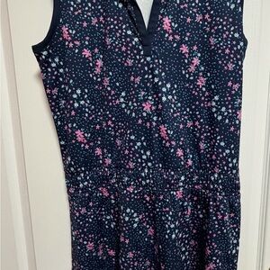 Callaway Floral Sleeveless Dress - Navy and Pink